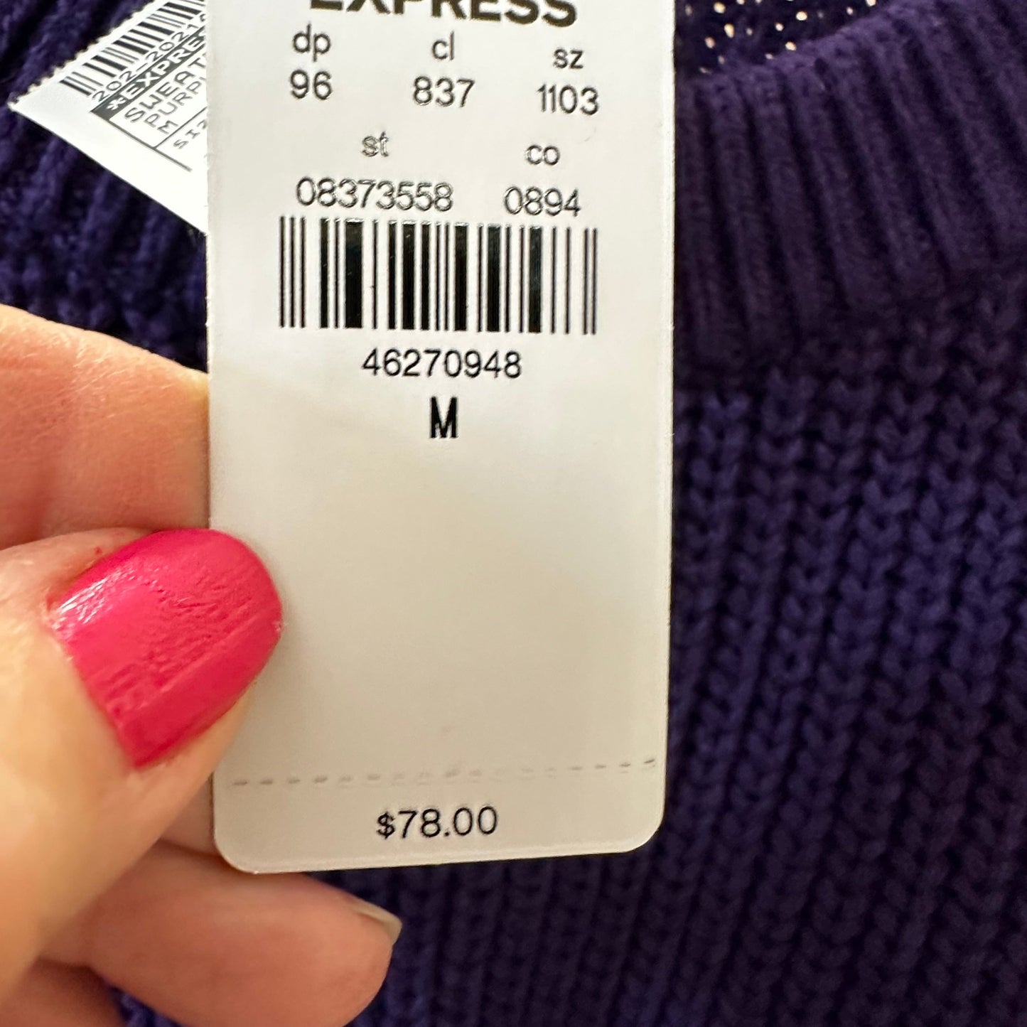 Purple Sweater Express O, Size M