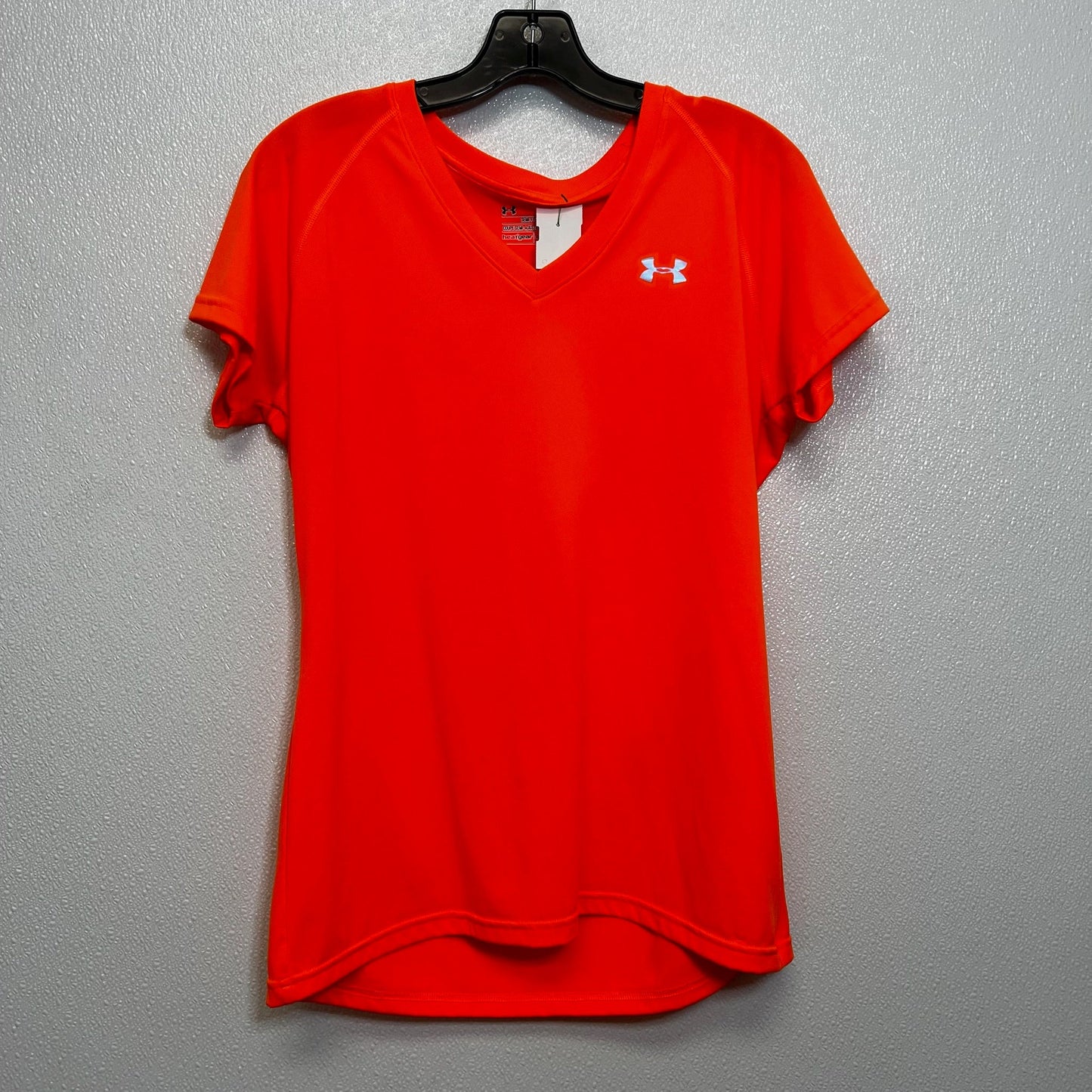 Athletic Top Short Sleeve By Under Armour In Orange, Size: M