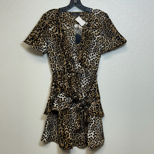 Leopard Print Dress Casual Short Clothes Mentor, Size M