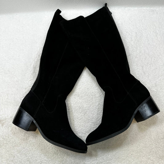 Black Boots Knee Flats Marc Fisher, Size 10