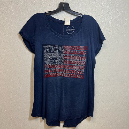 Top Short Sleeve By Lucky Brand O In Flag, Size: M