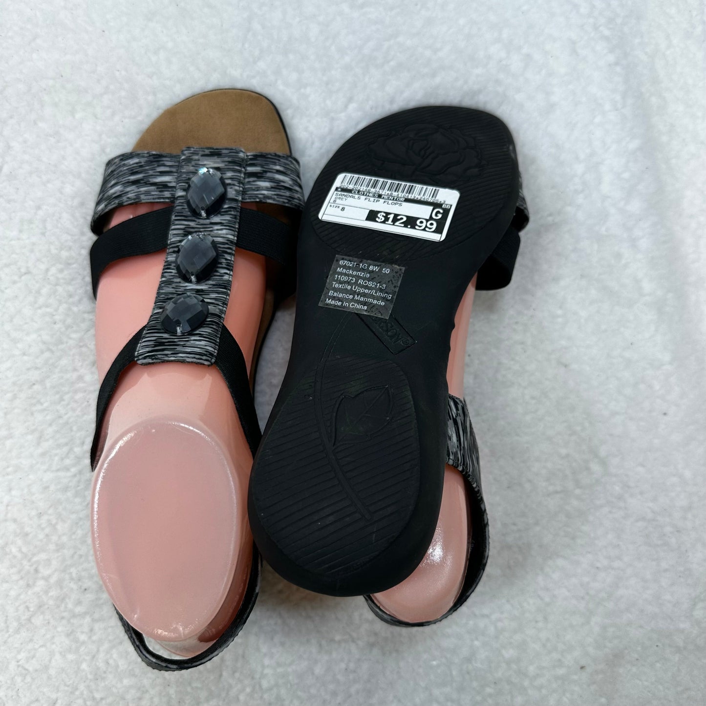 Grey Sandals Flip Flops Clothes Mentor, Size 8