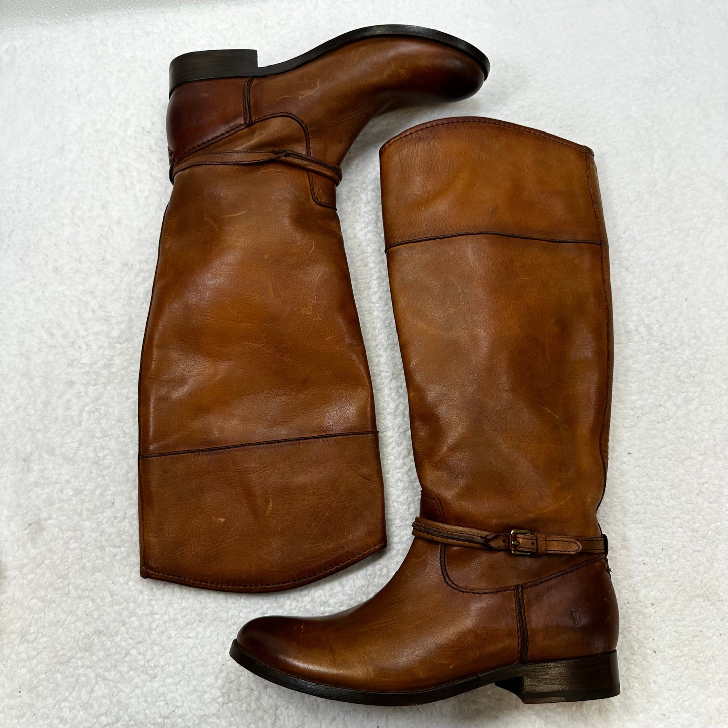 Brown Boots Knee Flats Frye, Size 7