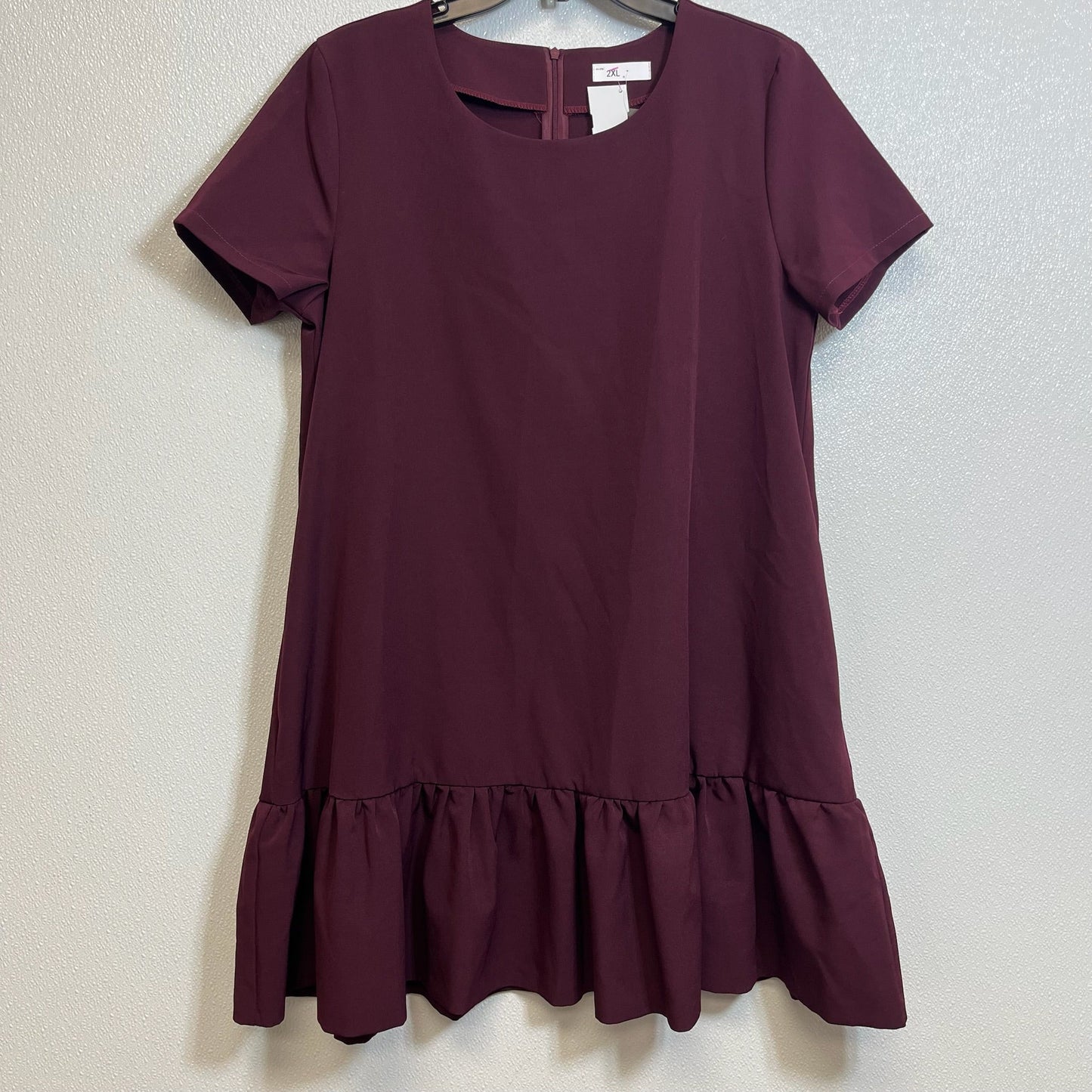 Burgundy Dress Casual Short Clothes Mentor, Size 2x