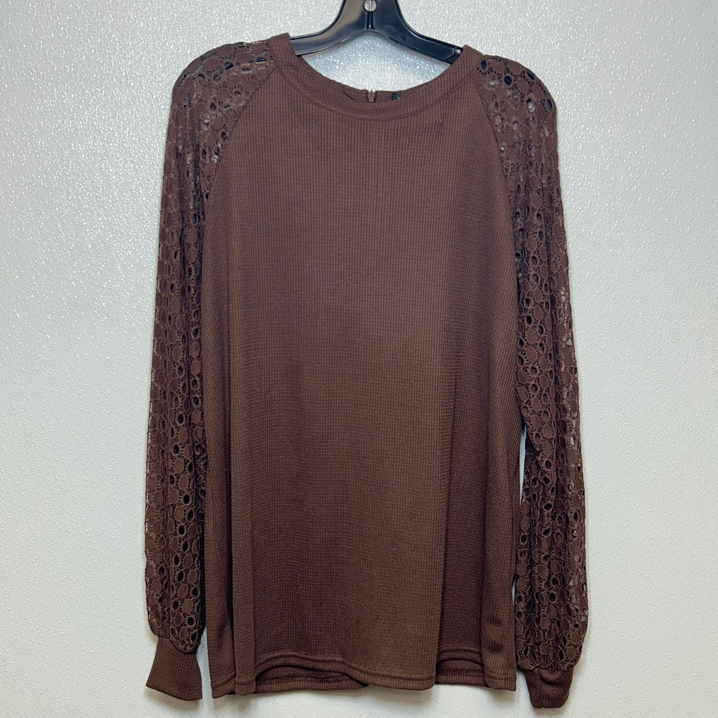 Brown Top Long Sleeve Clothes Mentor, Size Xxl