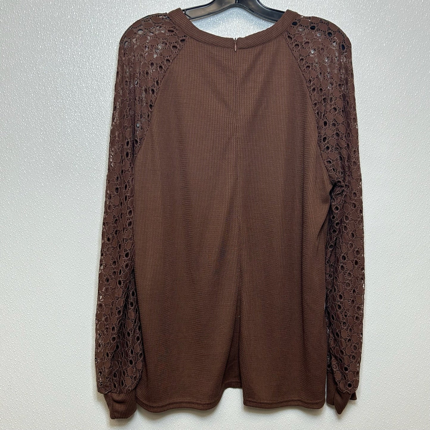 Brown Top Long Sleeve Clothes Mentor, Size Xxl