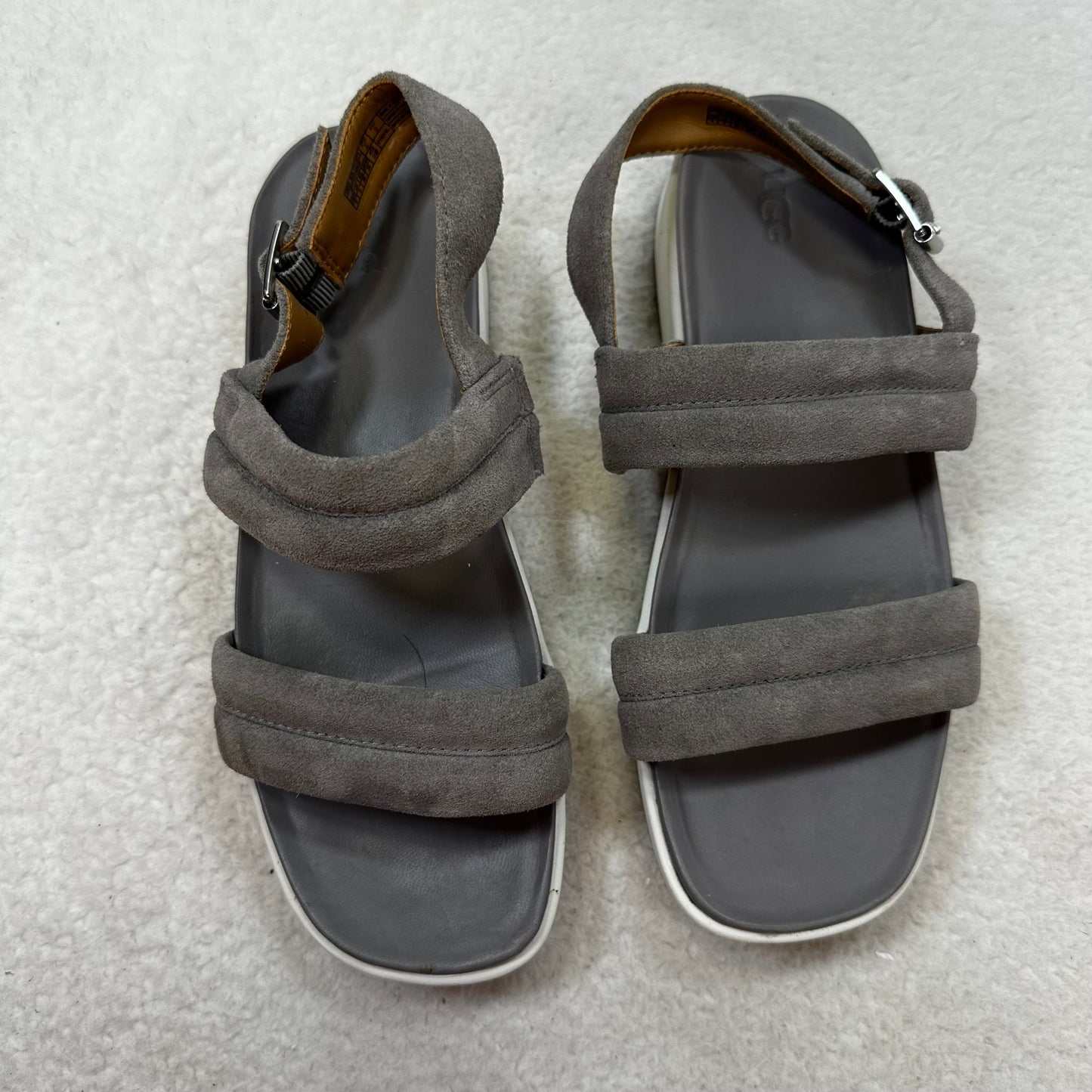 Grey Sandals Flats Ugg, Size 8