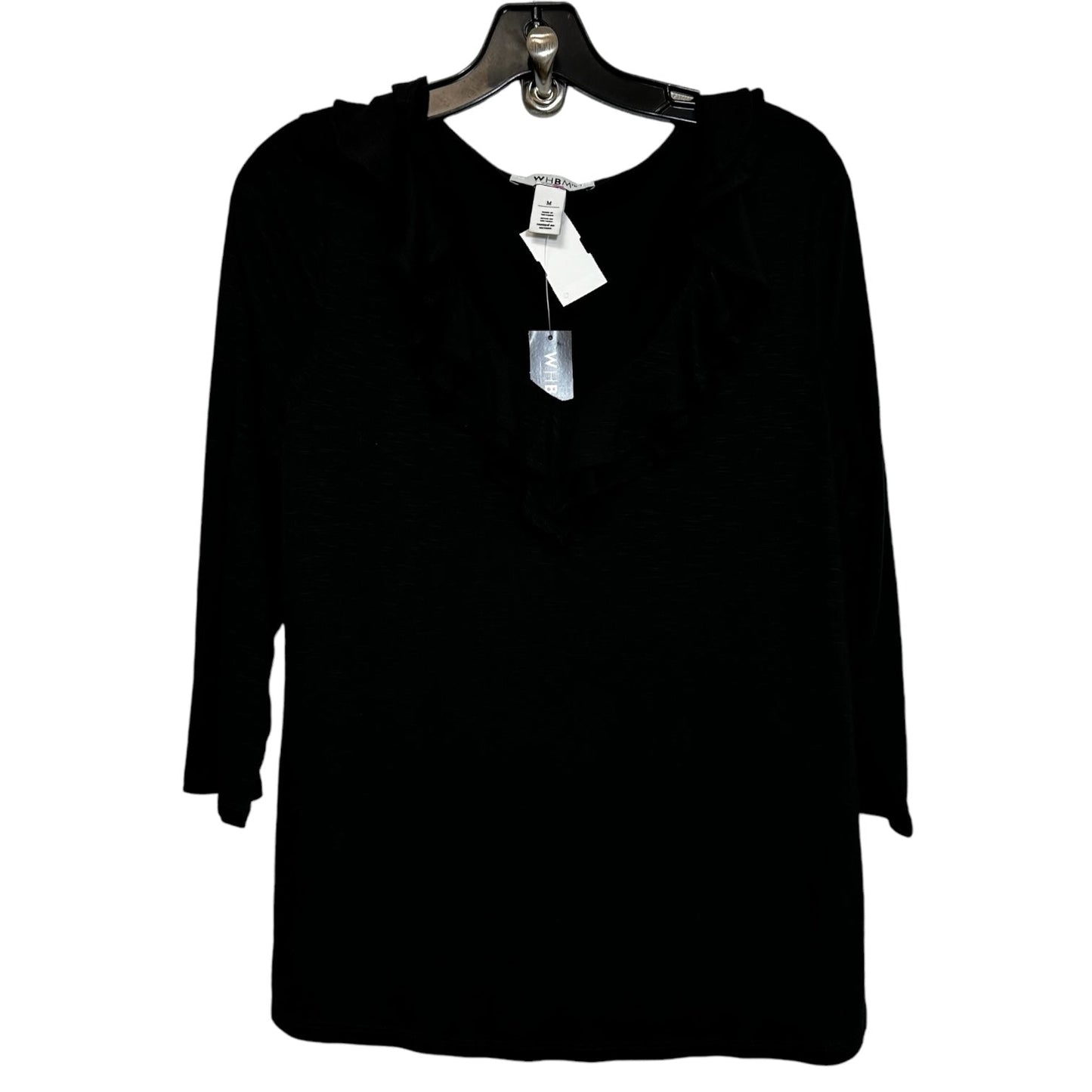 Top Long Sleeve By White House Black Market O In Black, Size: M