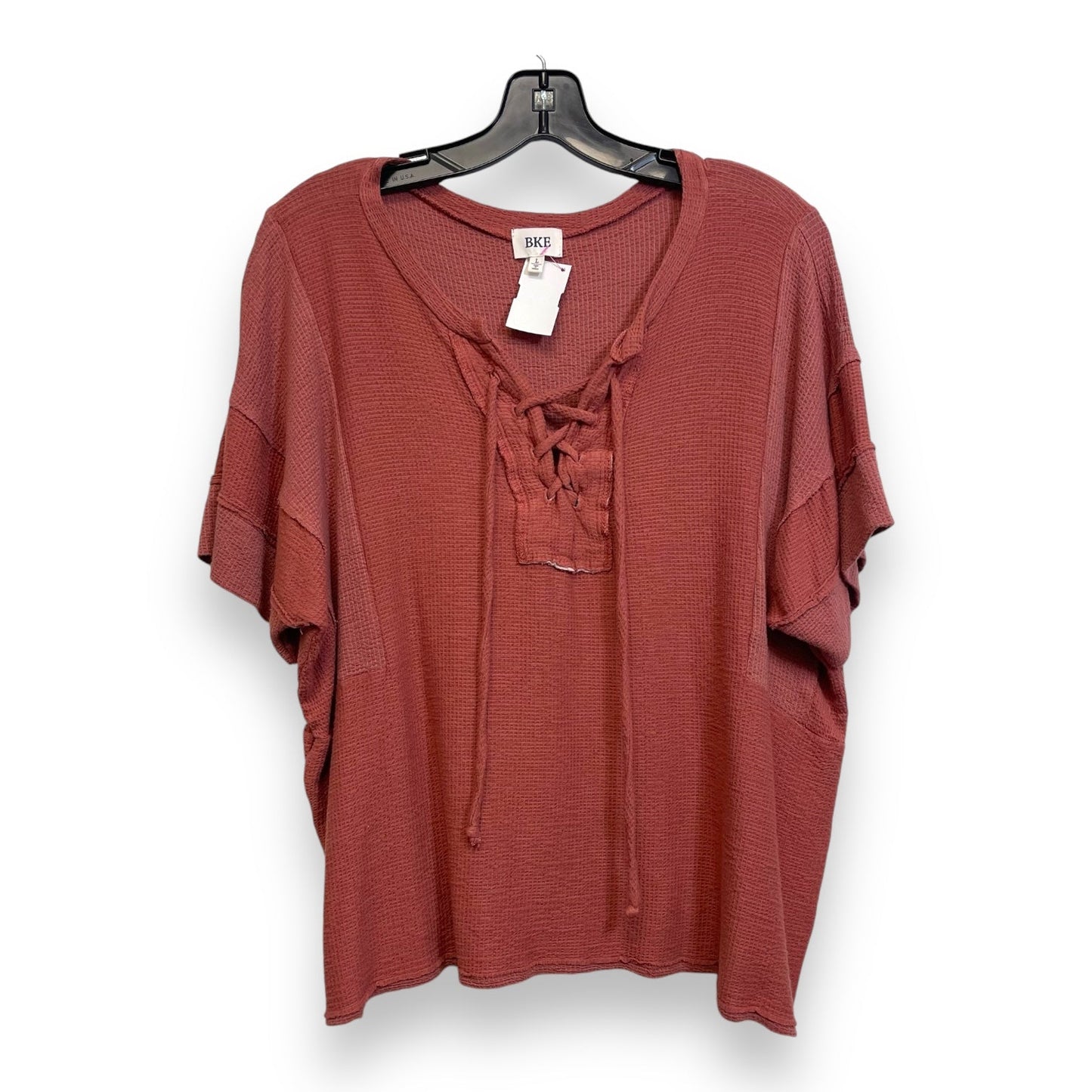 Top Short Sleeve By Bke In Rust, Size: L