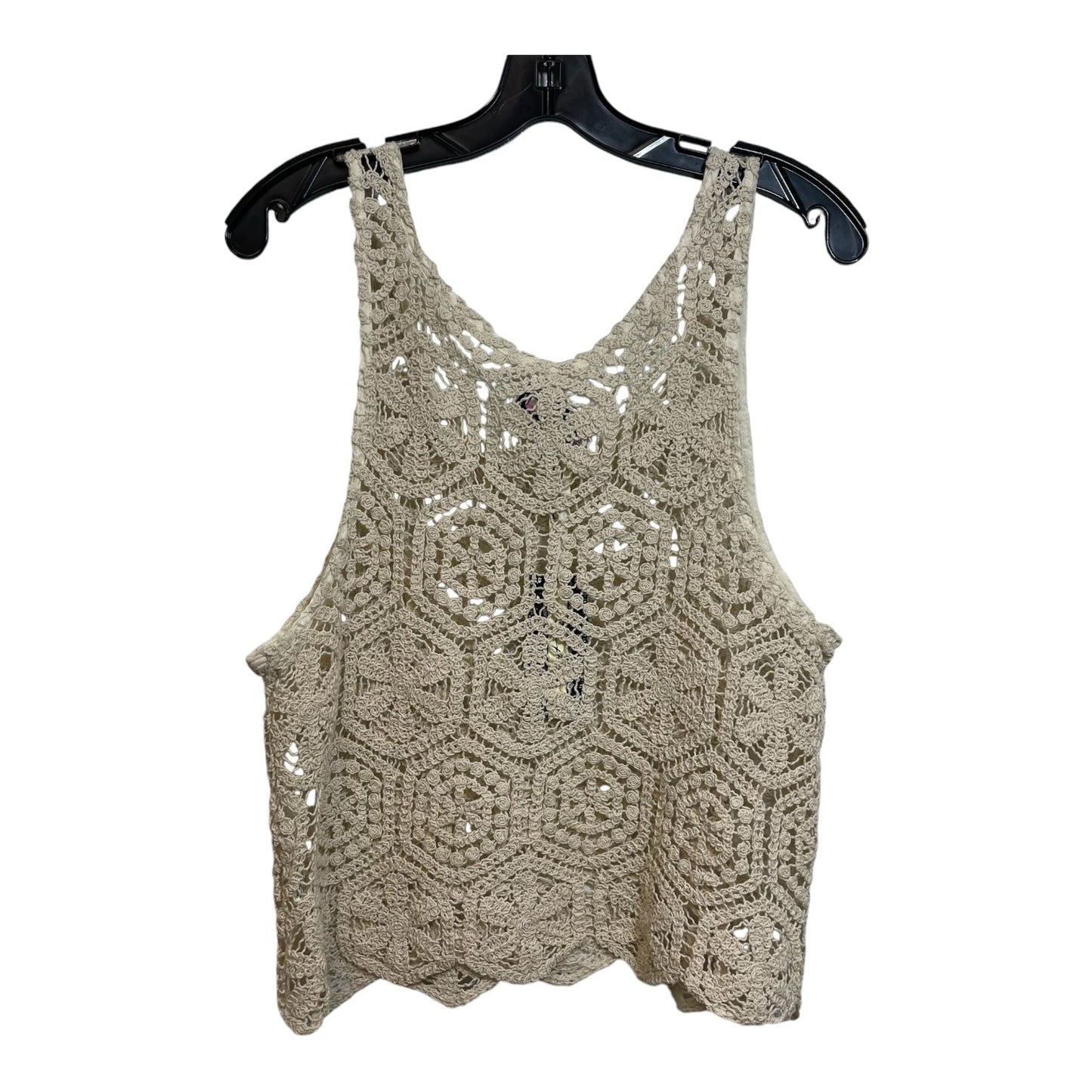 Top Sleeveless By Ultra Pink In Tan, Size: L