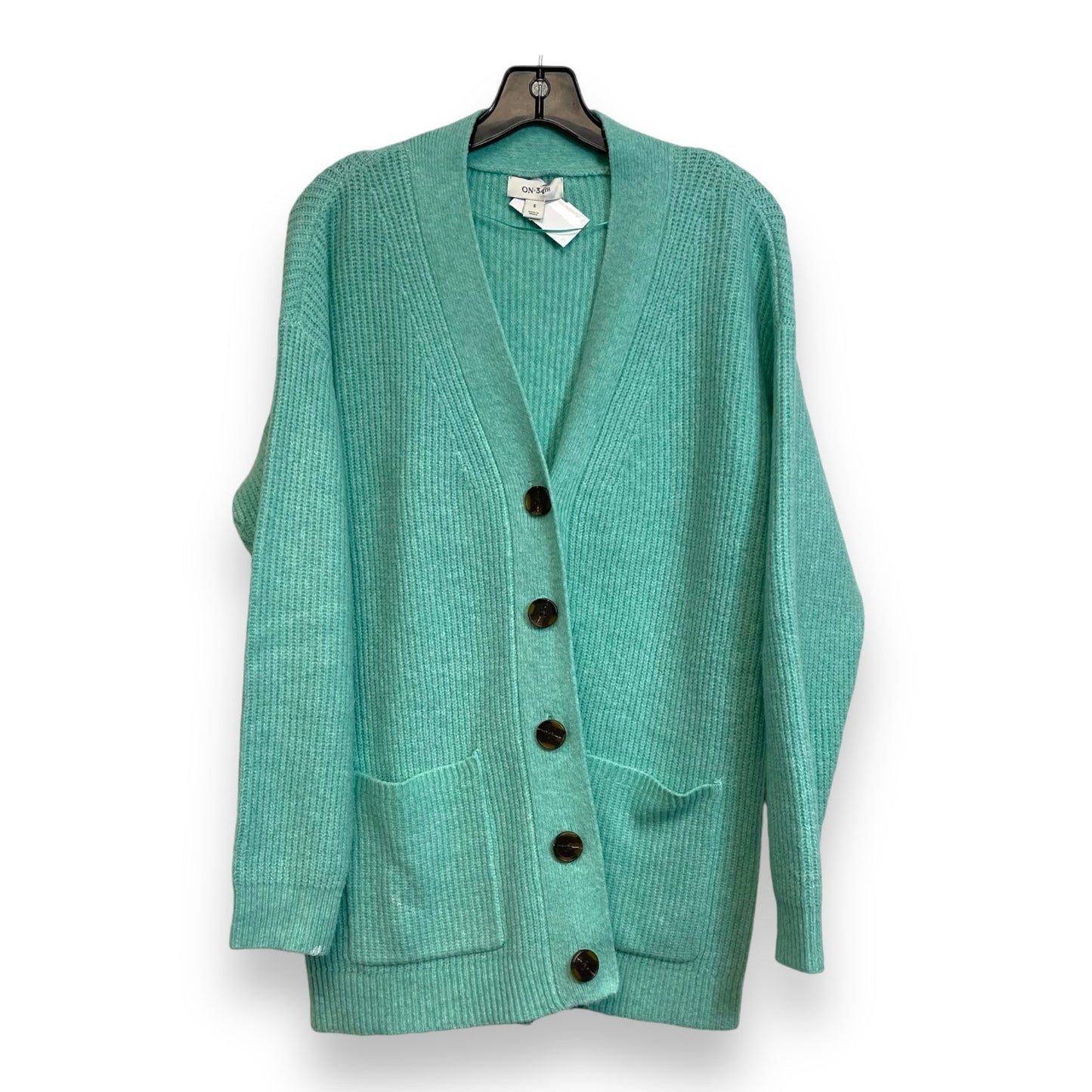 Cardigan By Clothes Mentor In Teal, Size: S