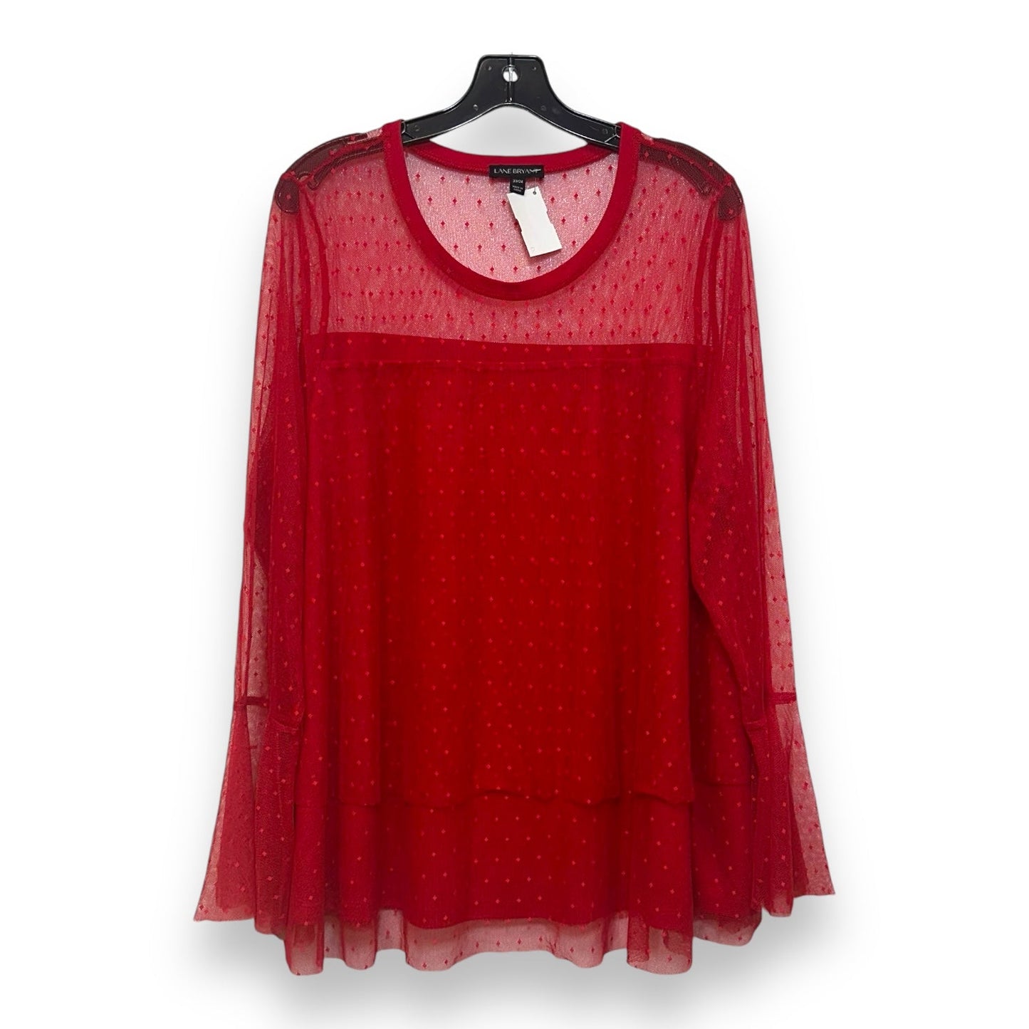 Top Long Sleeve By Lane Bryant In Red, Size: 22/24