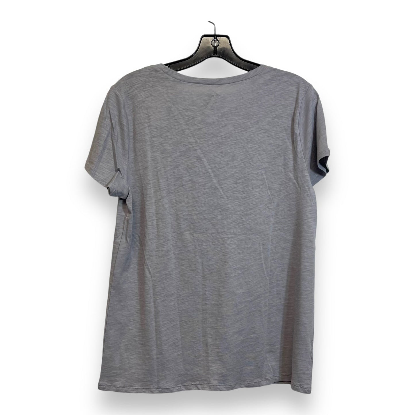 Top Short Sleeve By Loft In Grey, Size: L