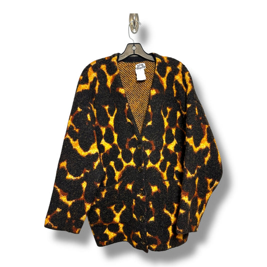 Cardigan By Clothes Mentor In Leopard Print, Size: L