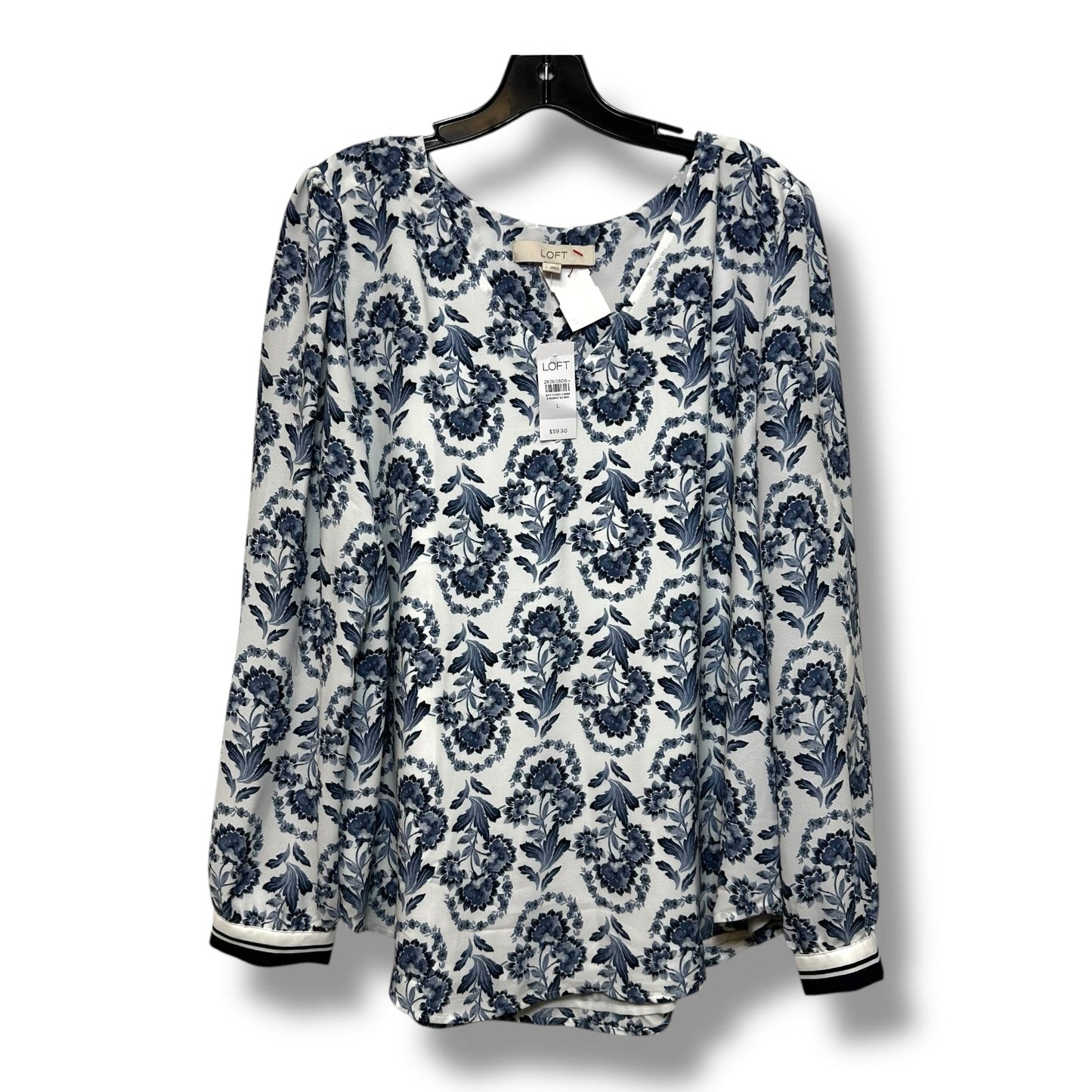 Top Long Sleeve By Loft In Floral Print, Size: L