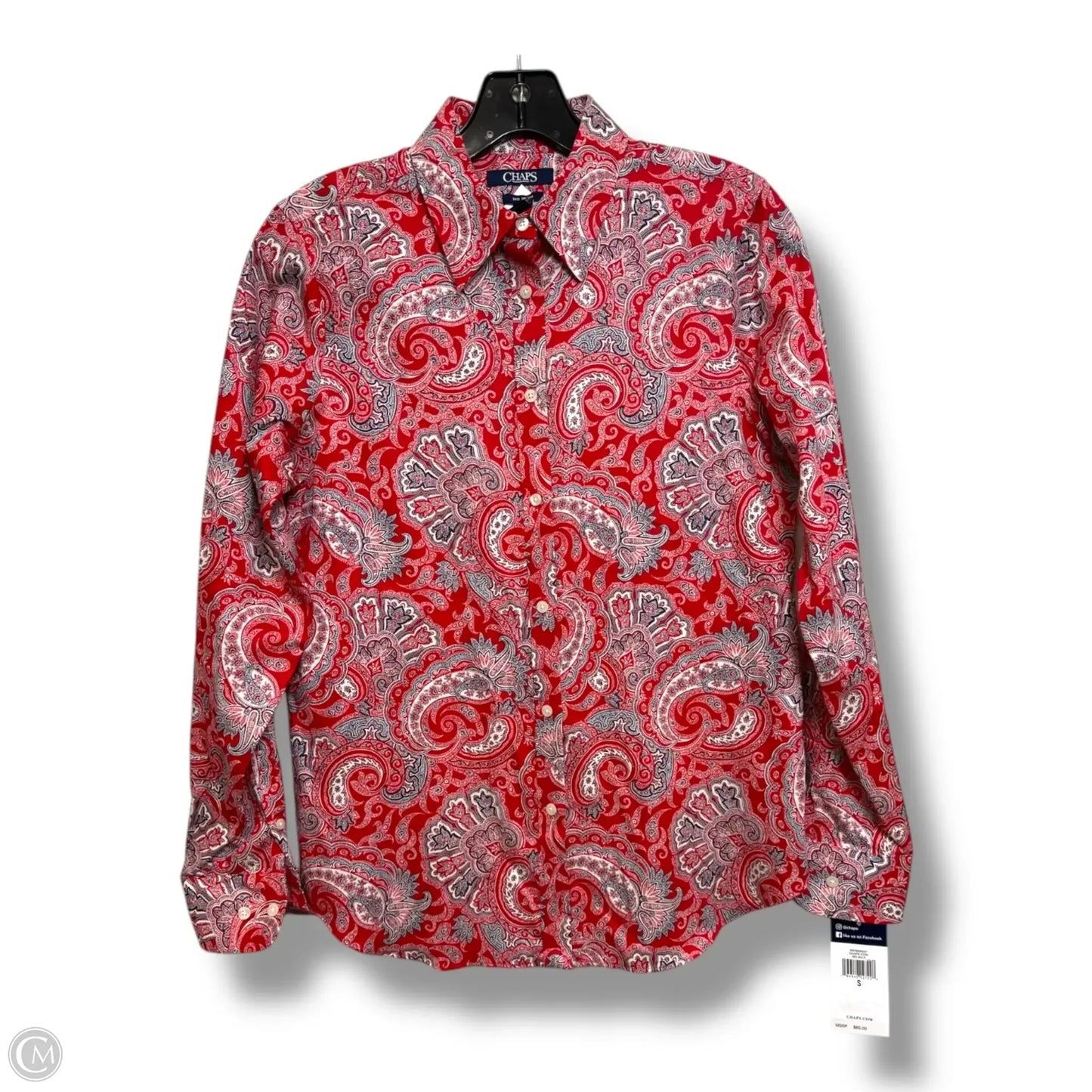 Top Long Sleeve By Chaps In Red, Size: S