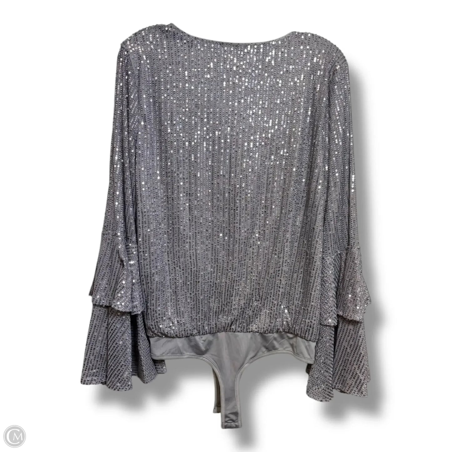 Bodysuit By Clothes Mentor In Silver, Size: L