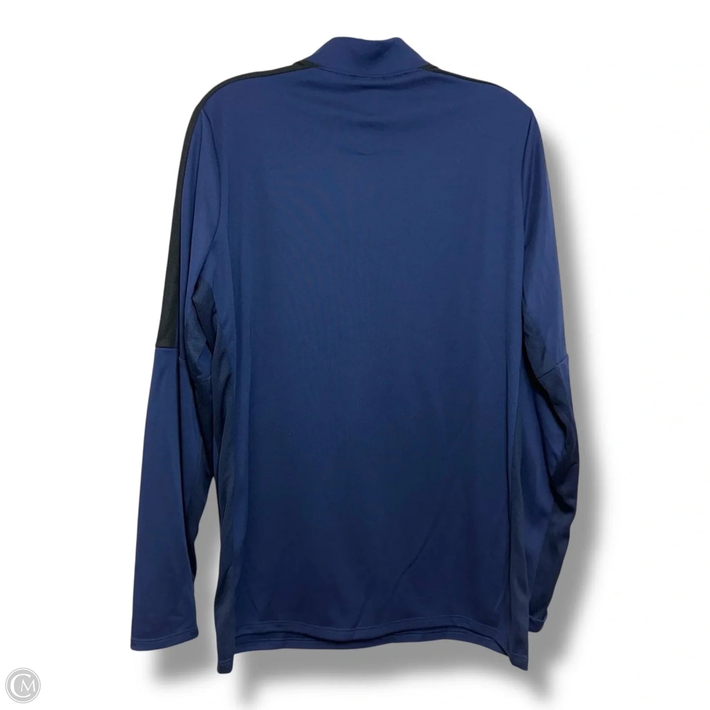 Athletic Top Long Sleeve Collar By Nike Apparel In Navy, Size: L