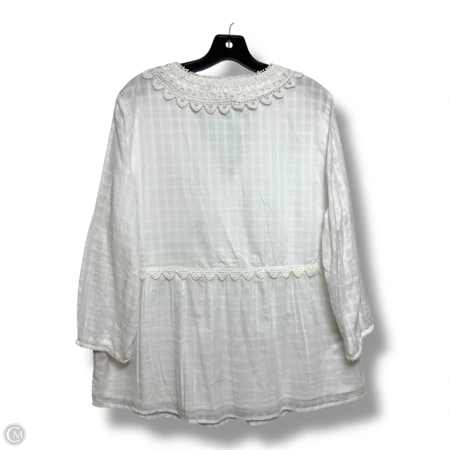 Top Long Sleeve By Soft Surroundings In White, Size: L