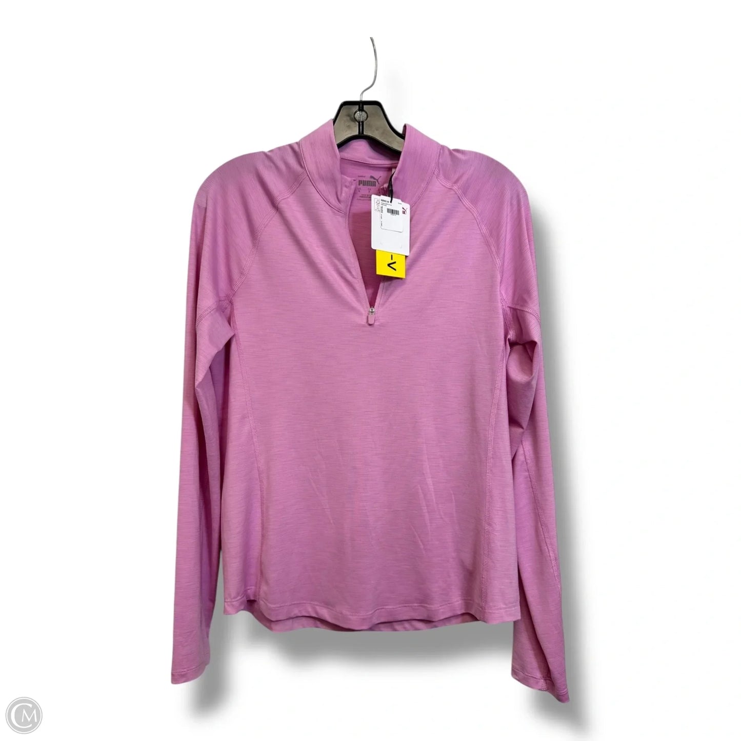 Athletic Top Long Sleeve Collar By Puma In Purple, Size: S