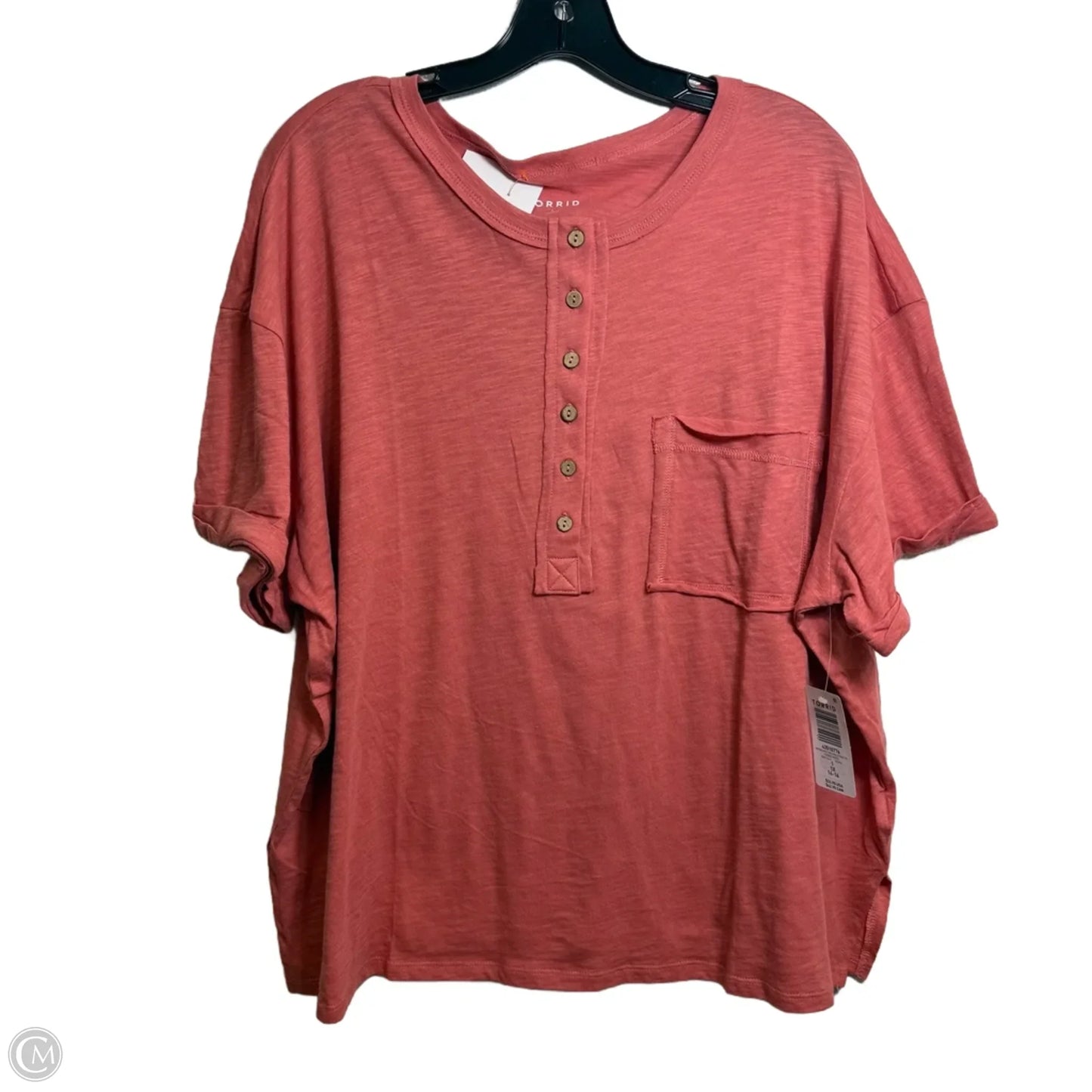 Top Short Sleeve By Torrid In Orange, Size: 1x