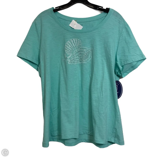 Top Short Sleeve By Clothes Mentor In Aqua, Size: 1x