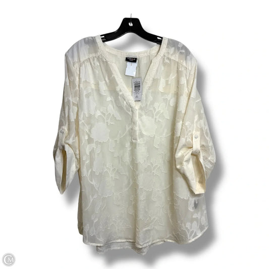 Top Long Sleeve By Torrid In White, Size: 2x