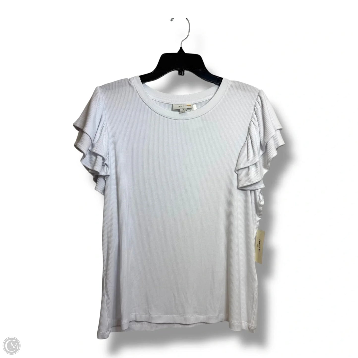 Top Short Sleeve By Clothes Mentor In White, Size: 2x