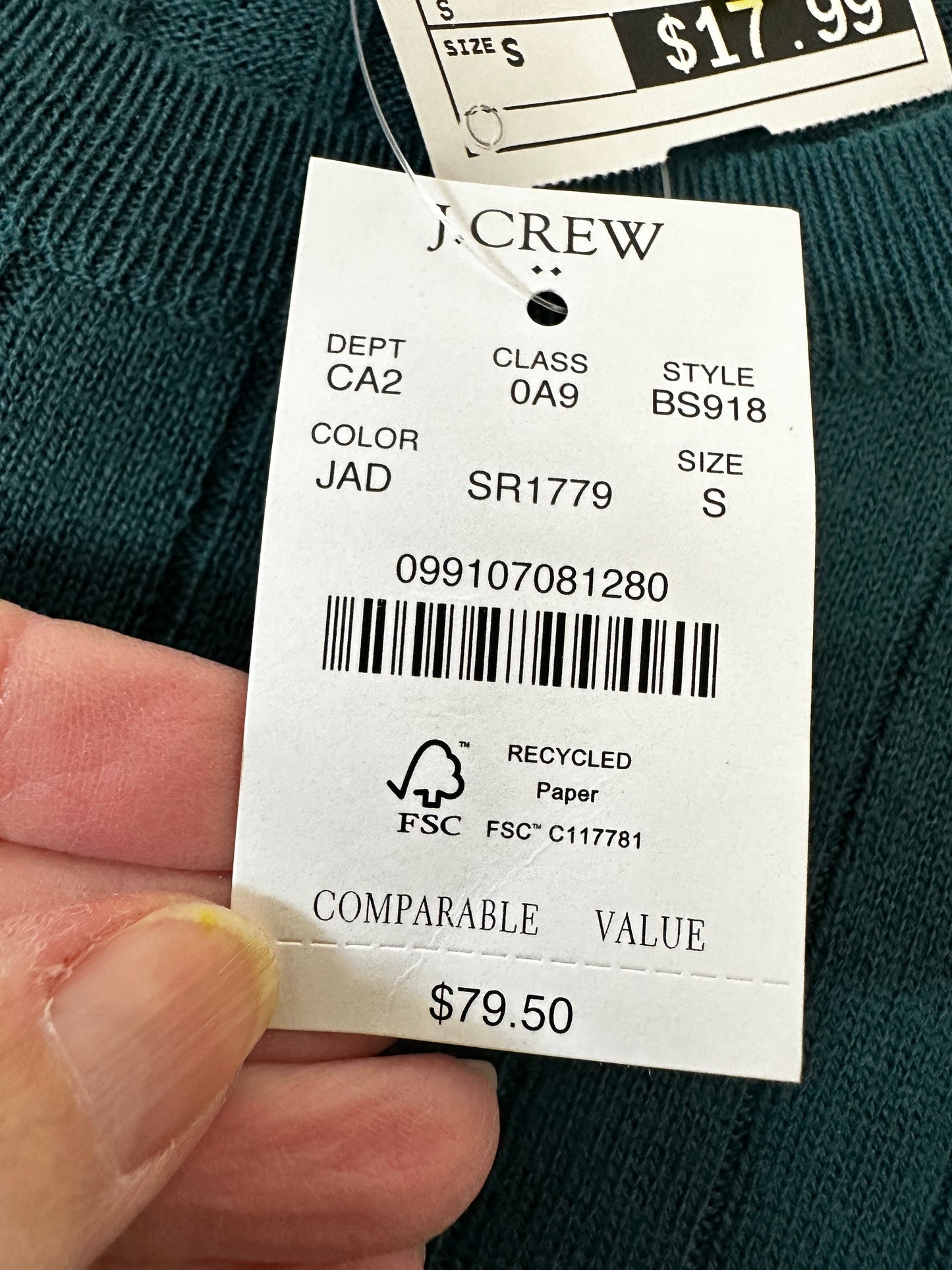 Sweater By J Crew O In Green, Size: S