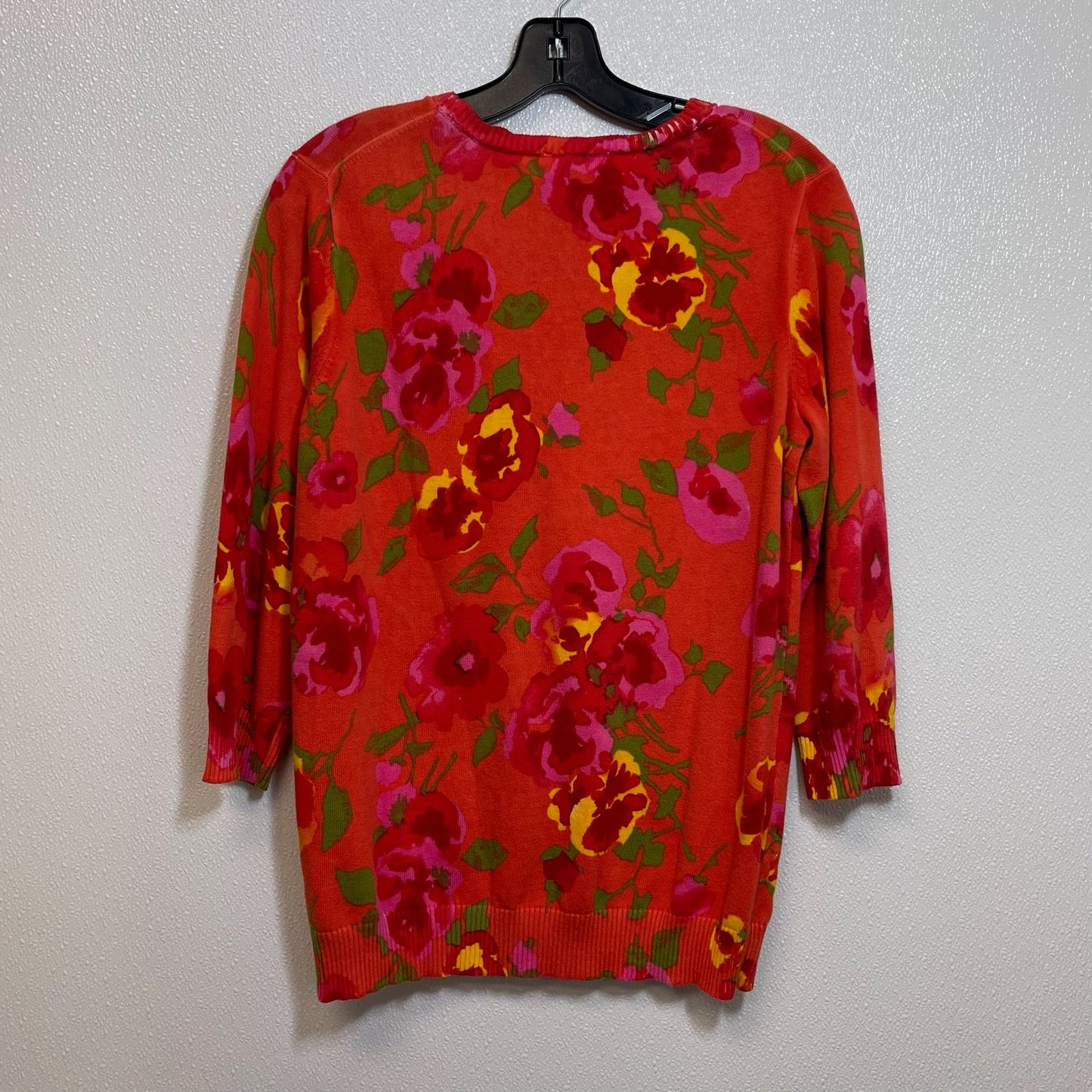 Sweater Cardigan By Isaac Mizrahi Live Qvc In Floral, Size: M