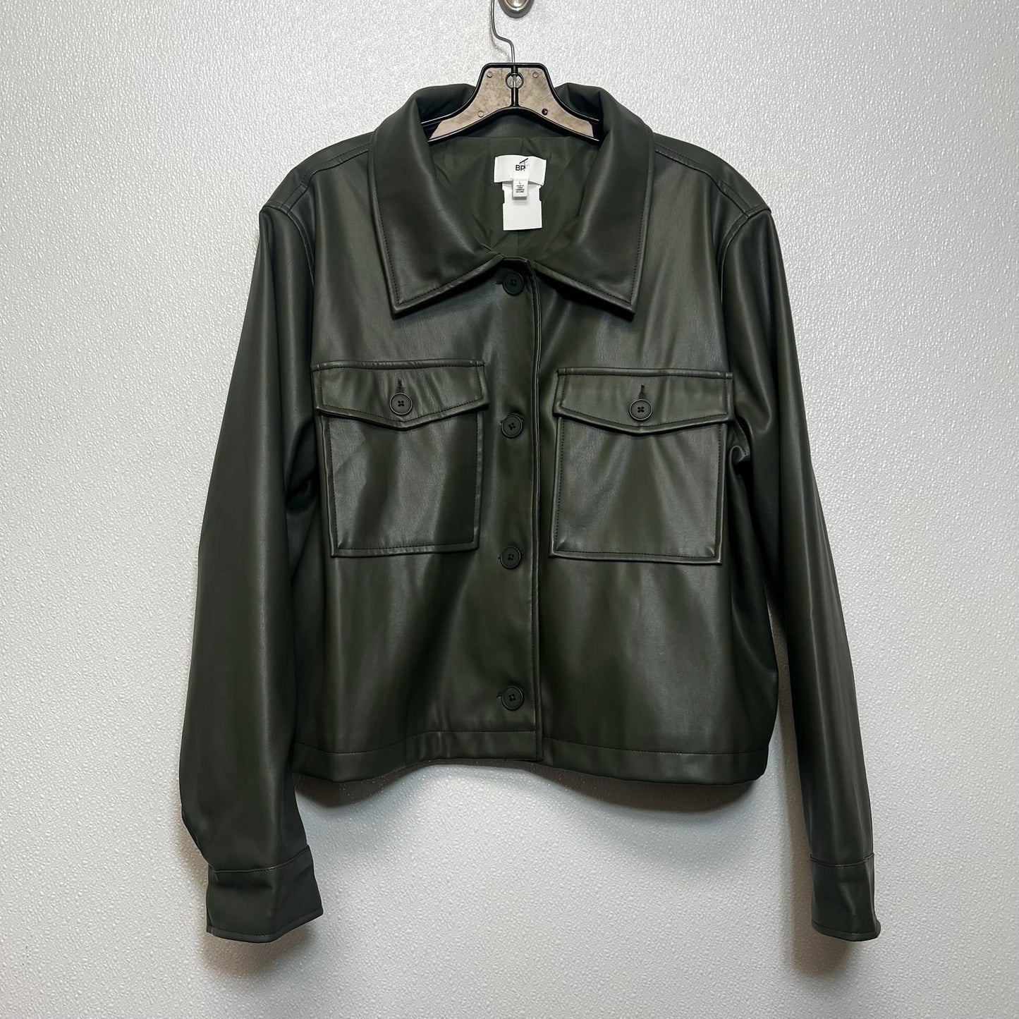 Jacket Leather By Bp In Olive, Size: L