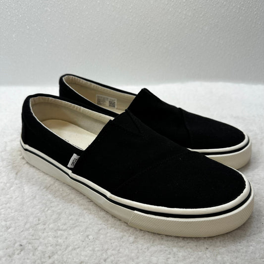 Black Shoes Flats Boat Toms, Size 8