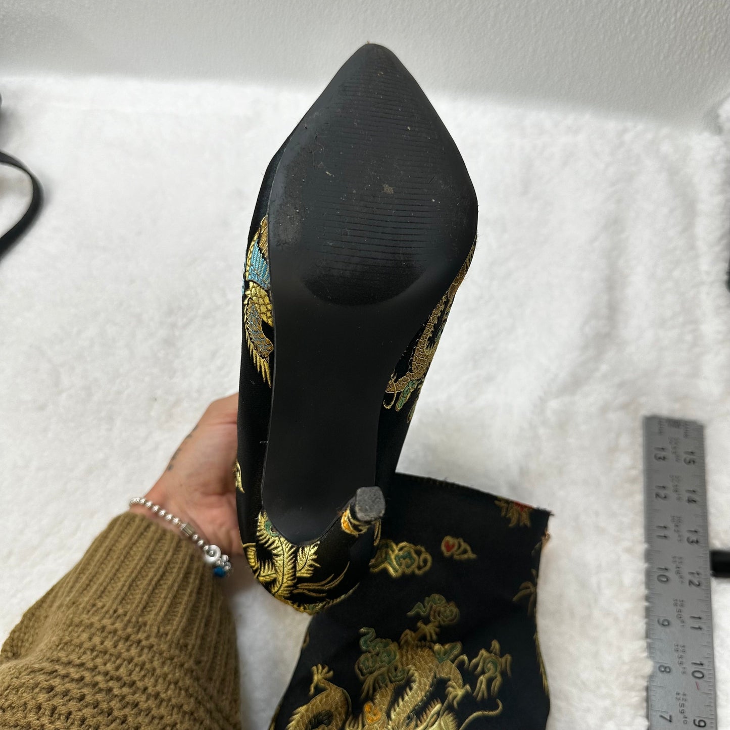 Black Boots Ankle Heels Shoedazzle, Size 8