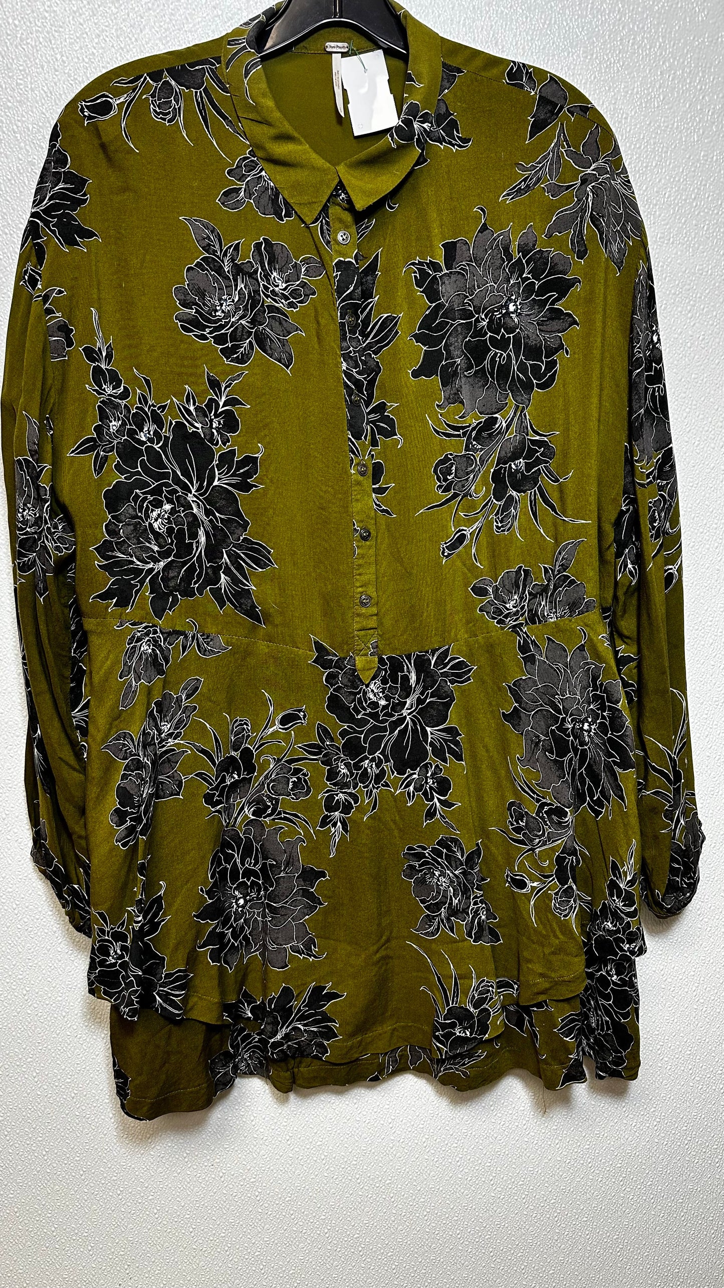 Olive Top Long Sleeve Free People, Size S