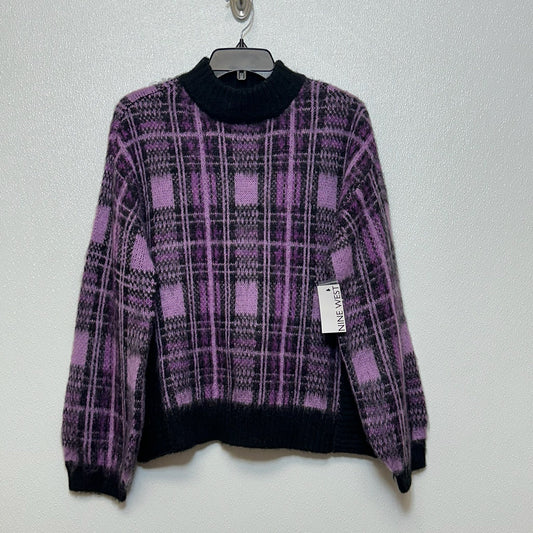 Sweater By Nine West In Plaid, Size: L