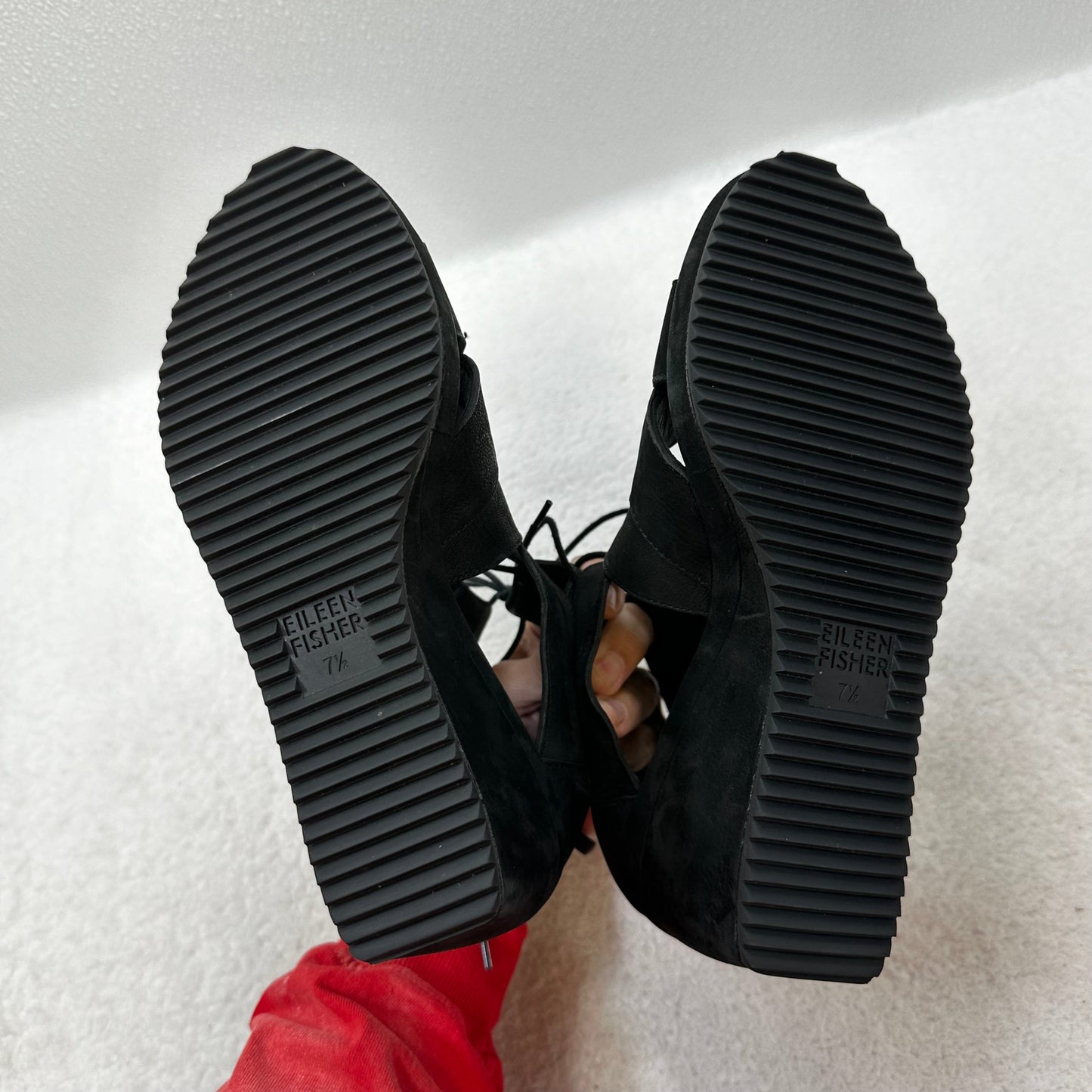Black Shoes Heels Wedge Eileen Fisher, Size 7.5