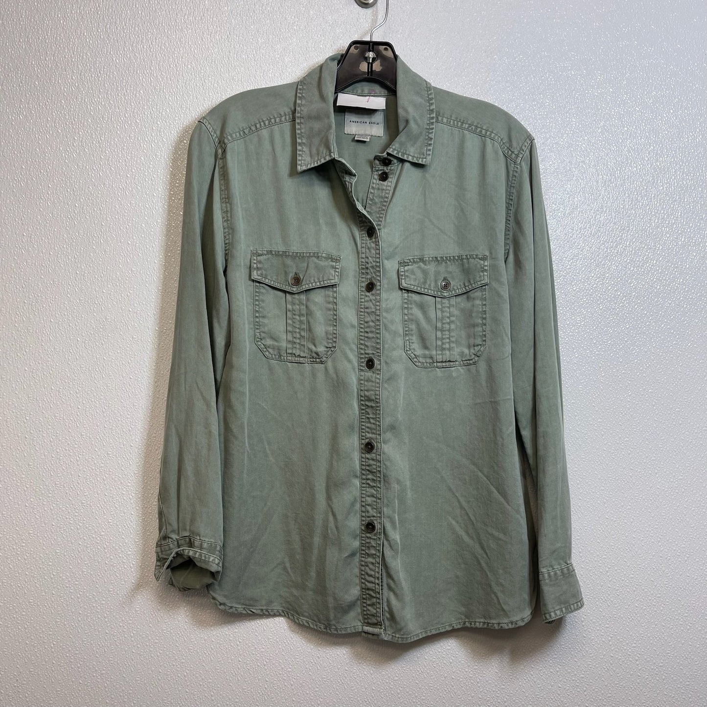 Top Long Sleeve By American Eagle In Sage, Size: Xs