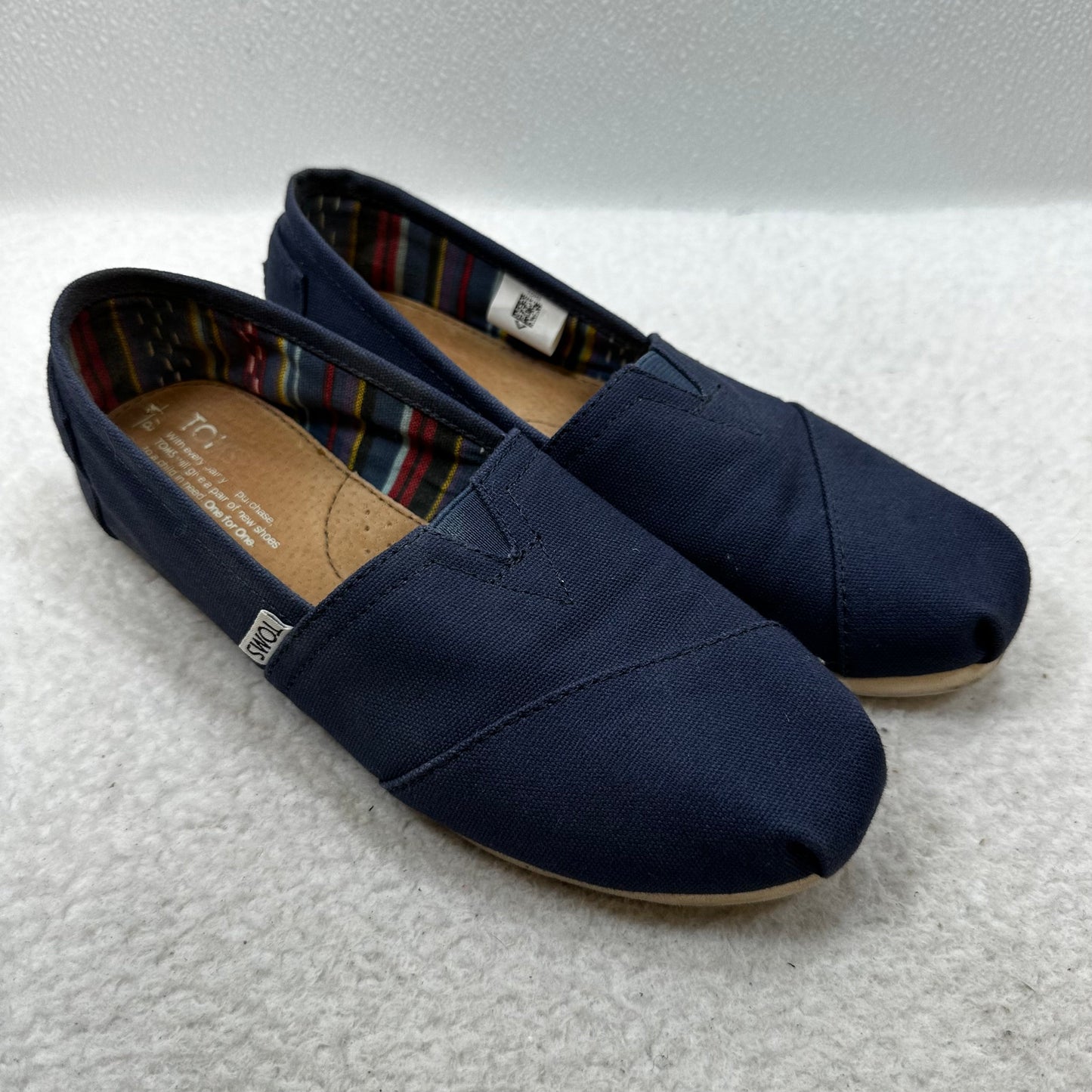 Shoes Flats Ballet By Toms In Navy, Size: 8