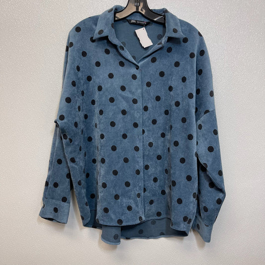 Top Long Sleeve By Zara In Polkadot, Size: L