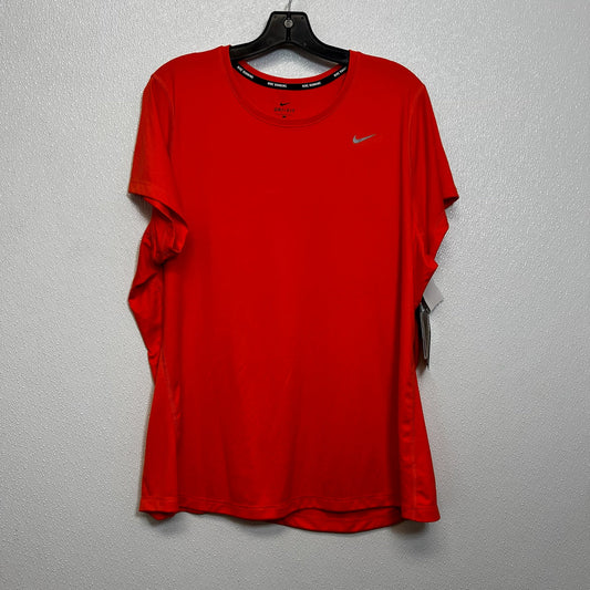 Athletic Top Short Sleeve By Nike Apparel In Orange, Size: 2x