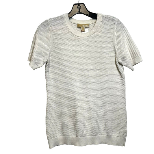 Sweater Short Sleeve By Michael Kors O In Cream, Size: S