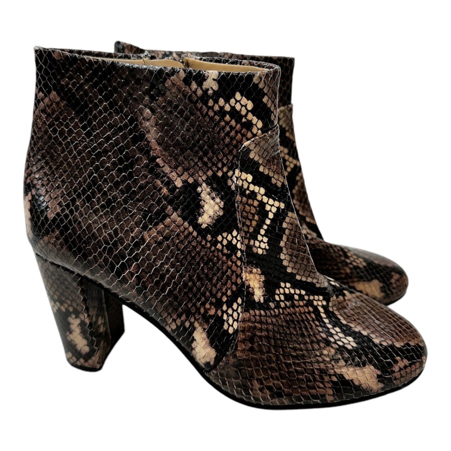 Boots Ankle Heels By Vince Camuto In Snakeskin Print, Size: 7.5