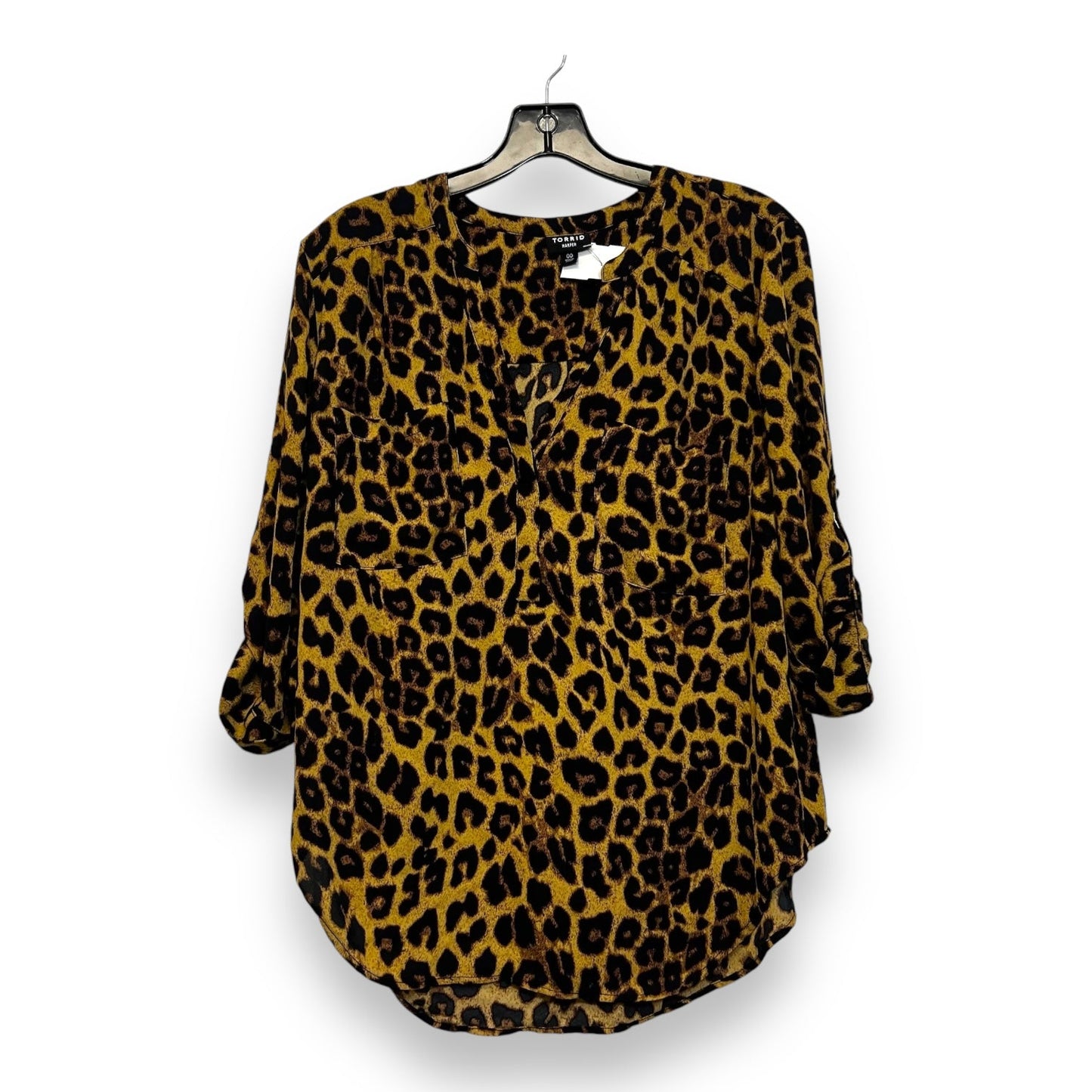 Top 3/4 Sleeve By Torrid In Animal Print, Size: M