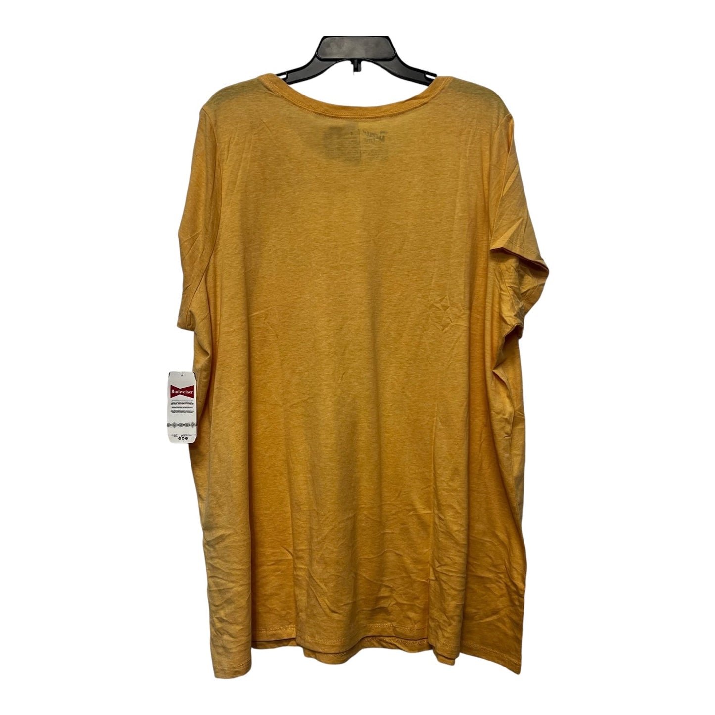 Budweiser Beer Top Short Sleeve Basic By Torrid In Yellow, Size: 4x