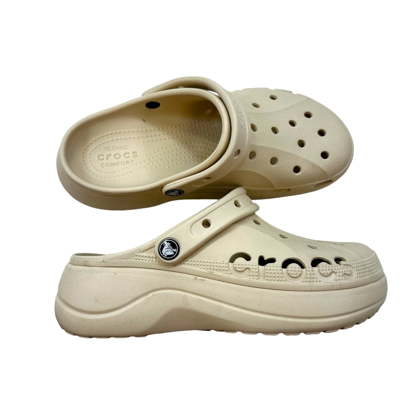 Shoes Heels Platform By Crocs In Ivory, Size: 9