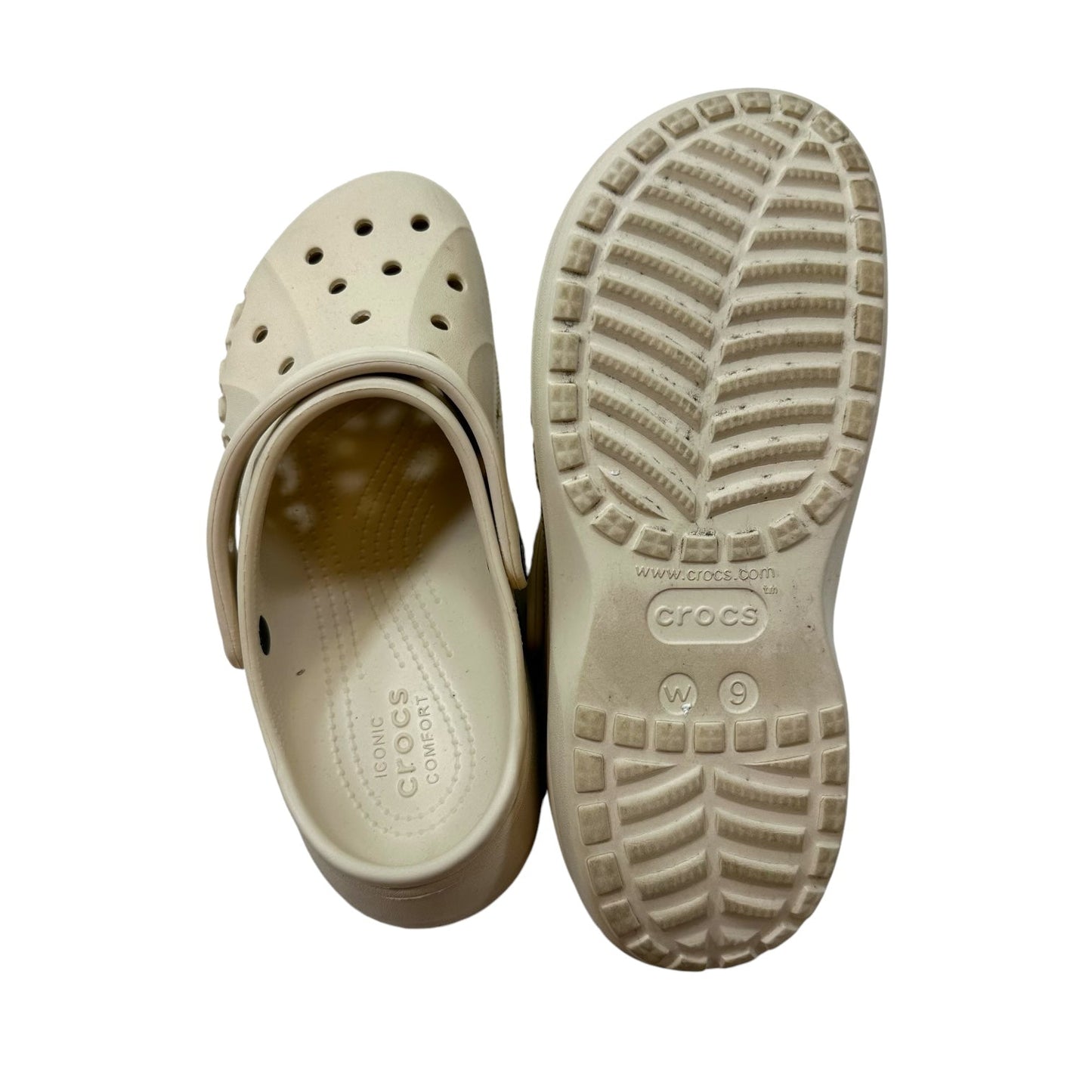 Shoes Heels Platform By Crocs In Ivory, Size: 9