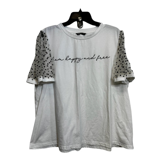 Top Short Sleeve By Shein In White, Size: 3x