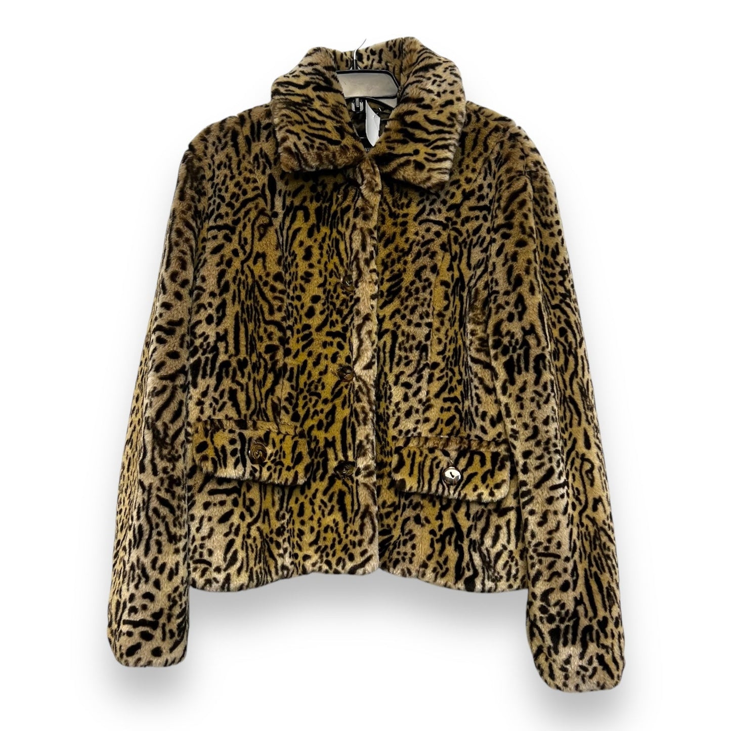 Coat Faux Fur & Sherpa By Clothes Mentor In Animal Print, Size: L