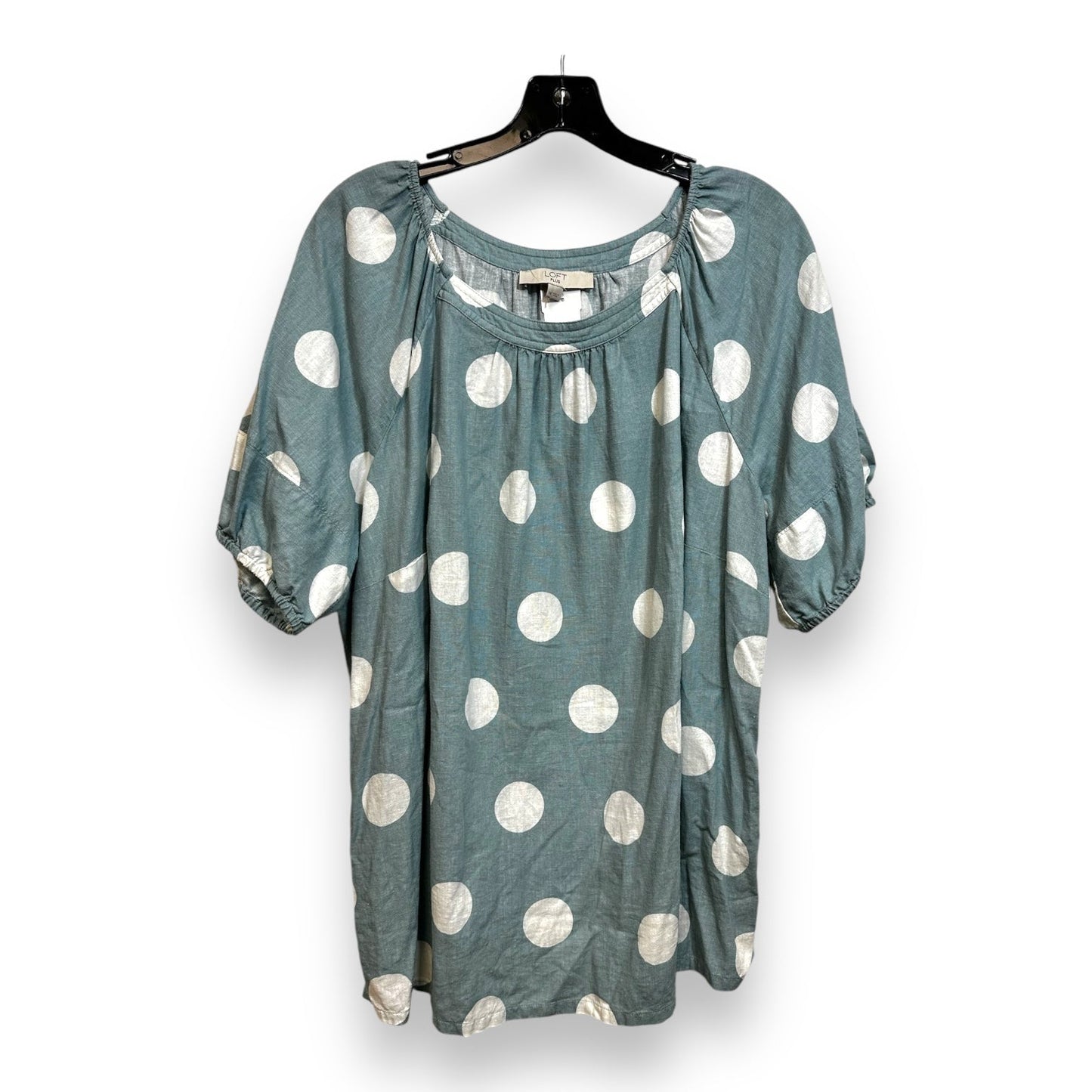 Top Short Sleeve By Loft In Polkadot Pattern, Size: 1x