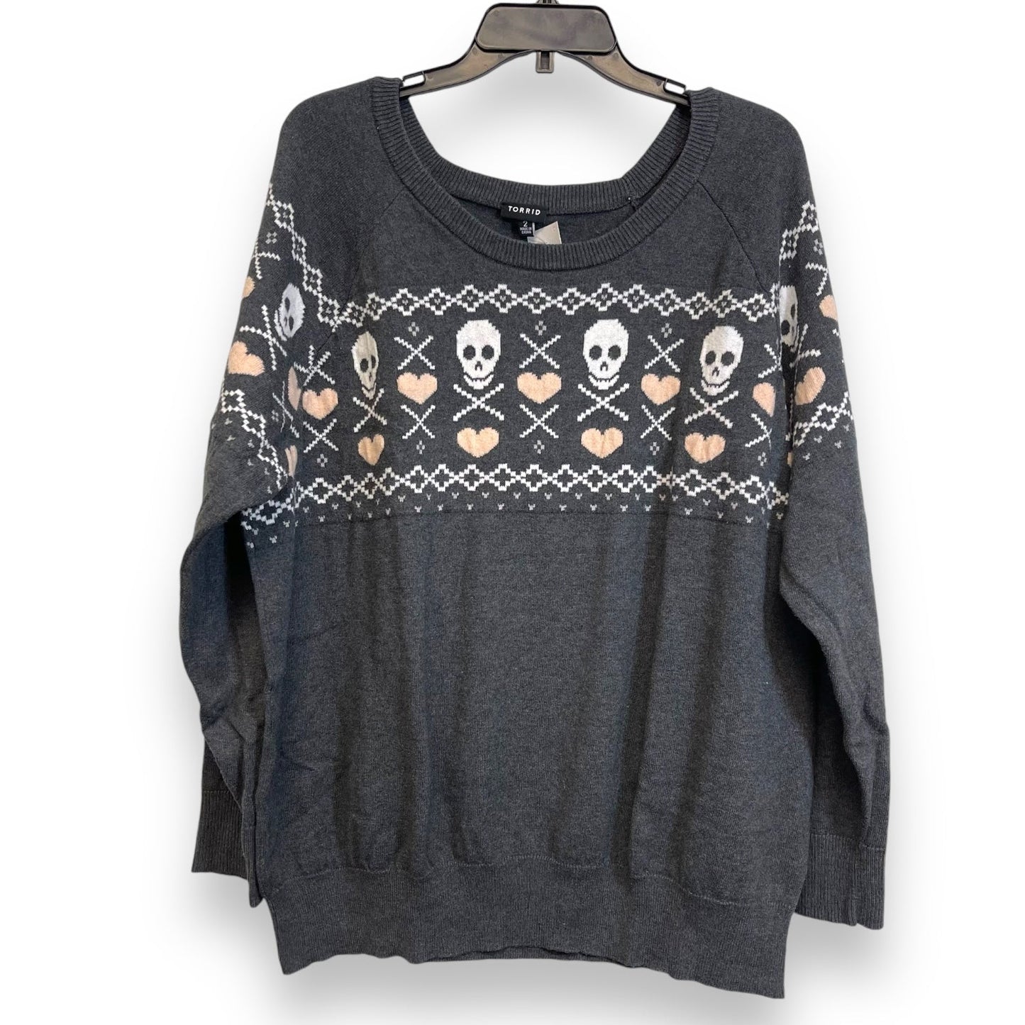 Skull Sweater By Torrid In Grey, Size: 2x